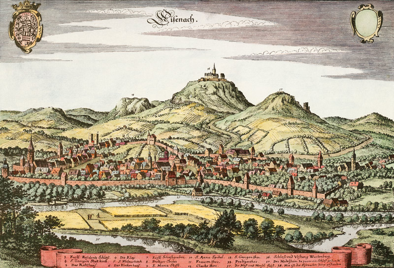 Eisenach and Wartburg a Matthäus Merian il Vecchio