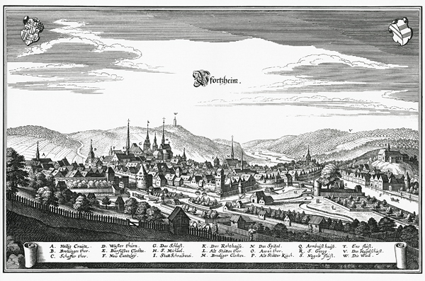 Pforzheim um 1650 a Matthäus Merian il Vecchio