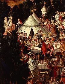 (the banquet in the camp detail from the painting the destruction Trojas) a Matthias Gerung