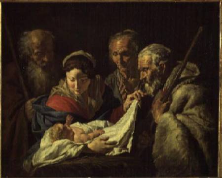 Adoration of the Infant Jesus a Matthias Stomer