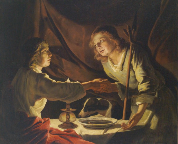 Esau and Jacob a Matthias Stomer