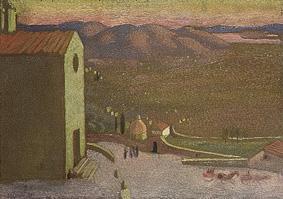 Italian landscape (view) of Cortona a Maurice Denis