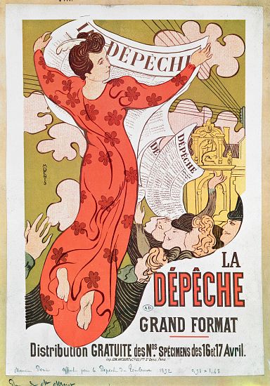 Poster advertising 'La Depeche de Toulouse' newspaper a Maurice Denis