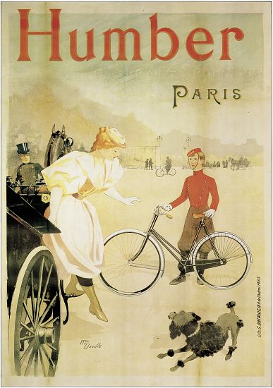 Poster advertising 'Humber' bicycles a Maurice Deville