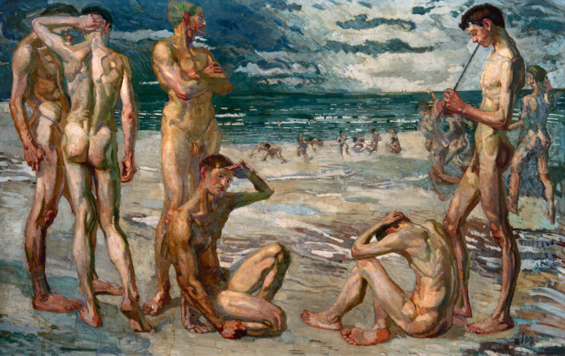 Junge Männer am Meer a Max Beckmann