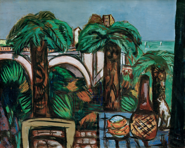 Landscape with three palm trees, Beaulieu a Max Beckmann