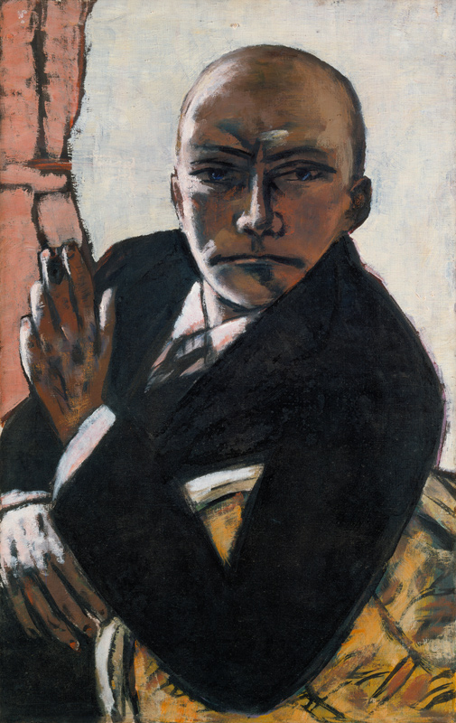 Self-portrait in black a Max Beckmann