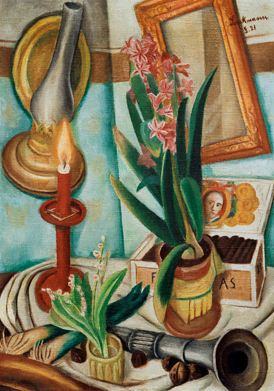 Still life with burning candle a Max Beckmann
