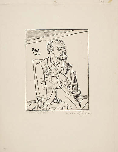 Bildnis Fritz P. / Selbstbildnis mit Bart. 1923 (H288) a Max Beckmann