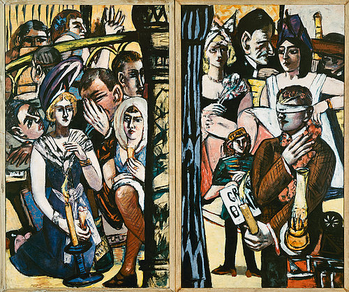 Blind mans bluff (Blinde Kuh). Right and left panel of the triptych. 1945 a Max Beckmann