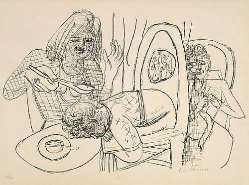 Day and Dream, Plate VI - I Dont want to eat my Soup (Ich esse meine Suppe nicht). a Max Beckmann
