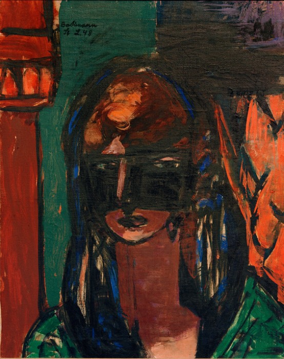Woman with mask a Max Beckmann