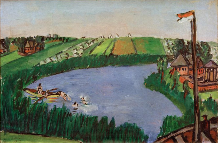 Dutch landscape with bathers a Max Beckmann