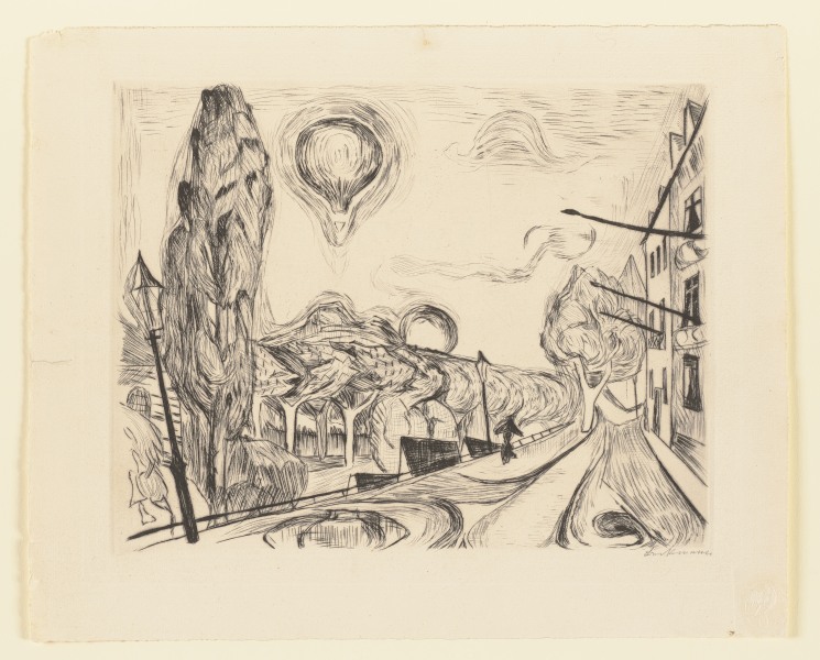 Landscape with Balloon a Max Beckmann