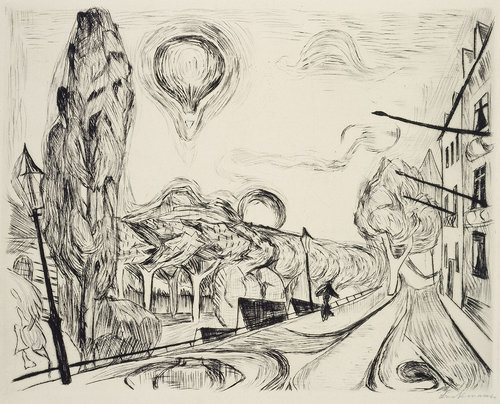 Landscape with Balloon. 1918 a Max Beckmann