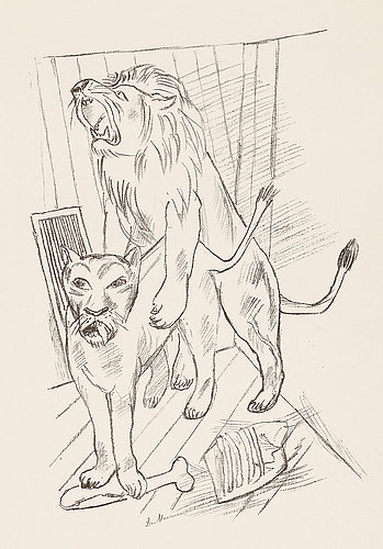Lions (Löwenpaar). 1921 (H. 184 B c) a Max Beckmann