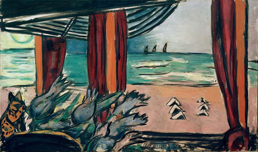 North Sea landscape with tents a Max Beckmann
