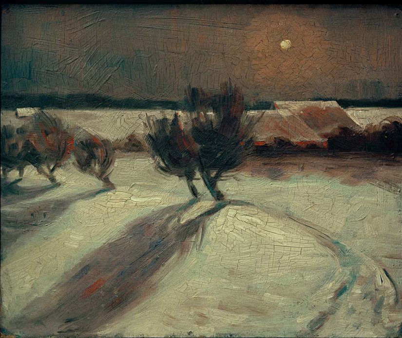 Schneelandschaft im Mondlicht a Max Beckmann