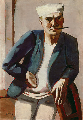 Self portrait with white cap. 1926 a Max Beckmann