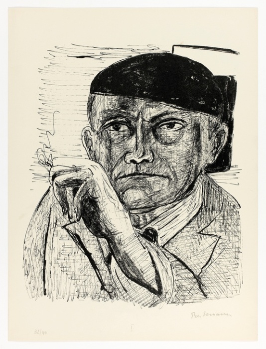 Self-Portrait, plate one from Day and Dream a Max Beckmann