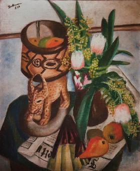 Still life with African sculpture