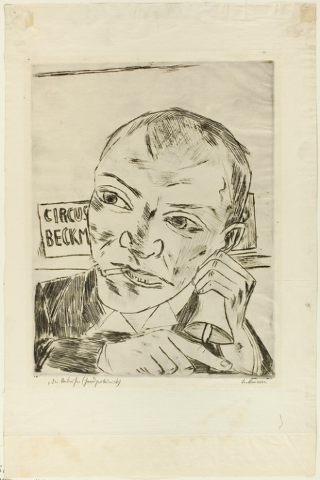 The Barker (Self-Portrait), plate one from Der Jahrmarkt a Max Beckmann