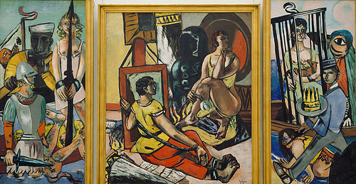 Triptychon Die Versuchung (Versuchung des hl. Antonius). 1936/37 a Max Beckmann