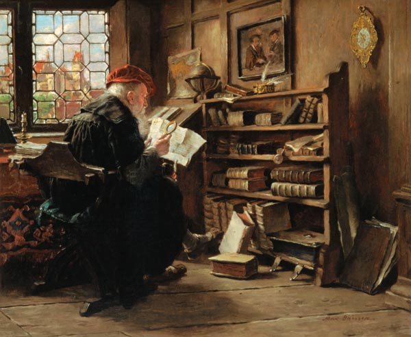A scholar of the 16th Jh.s in his studying room a Max Gaisser