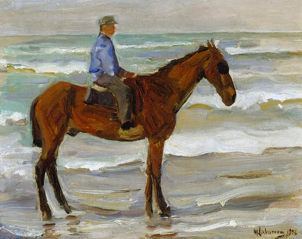 Rider on the beach. a Max Liebermann