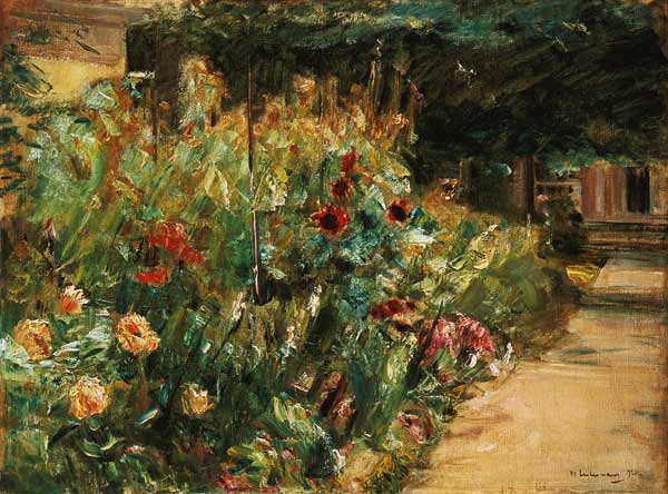 Flowerbed in the garden of the artist at the when lake a Max Liebermann