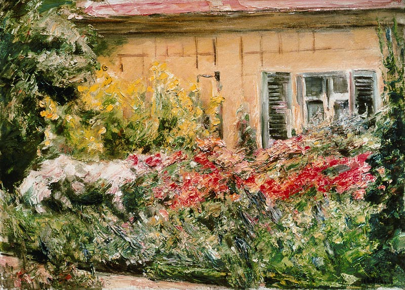shrubs of flowers at the cottage of the gardener a Max Liebermann