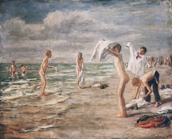 Boys taking a bath a Max Liebermann