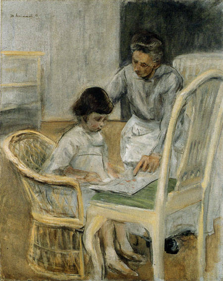 the artists' granddaughter with her nanny a Max Liebermann