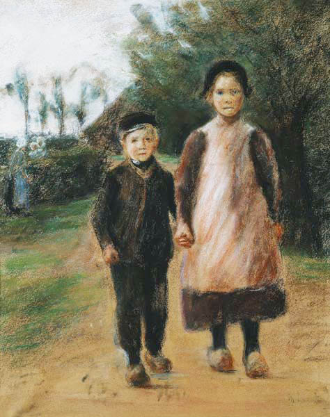 Boy and Girl on a Village Street a Max Liebermann