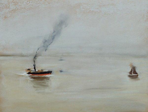 Rainy Weather on the Elbe, 1902 (pastel on paper) (see also 144743) a Max Liebermann