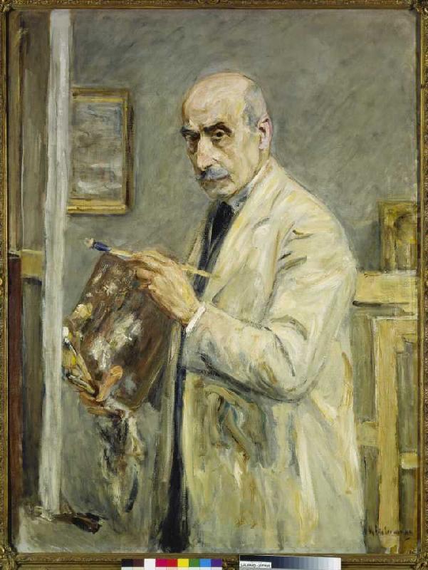 Self-portrait in the painter overall a Max Liebermann
