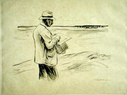 Self portrait in the open drawing (litho) a Max Liebermann