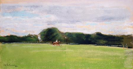 The Polo Field in Jenischs Park, 1902 (pastel on paper)
