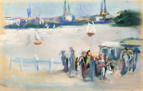 View of the Aussenalster, 1909 (pastel on paper) a Max Liebermann