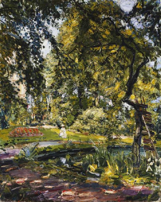 Garten in Godrammstein mit Verwachsenem Baum und Weiher a Max Slevogt
