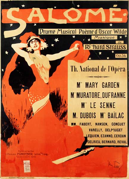 Poster advertising 'Salome', opera by Richard Strauss a Max Tilke