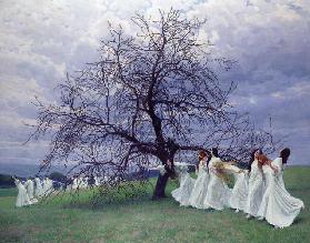 Fruhlingsreigen (Song of Spring), 1913 (oil on canvas)