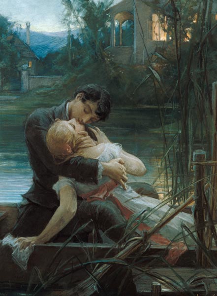 Lovers in the small boat a Maximilian Pirner