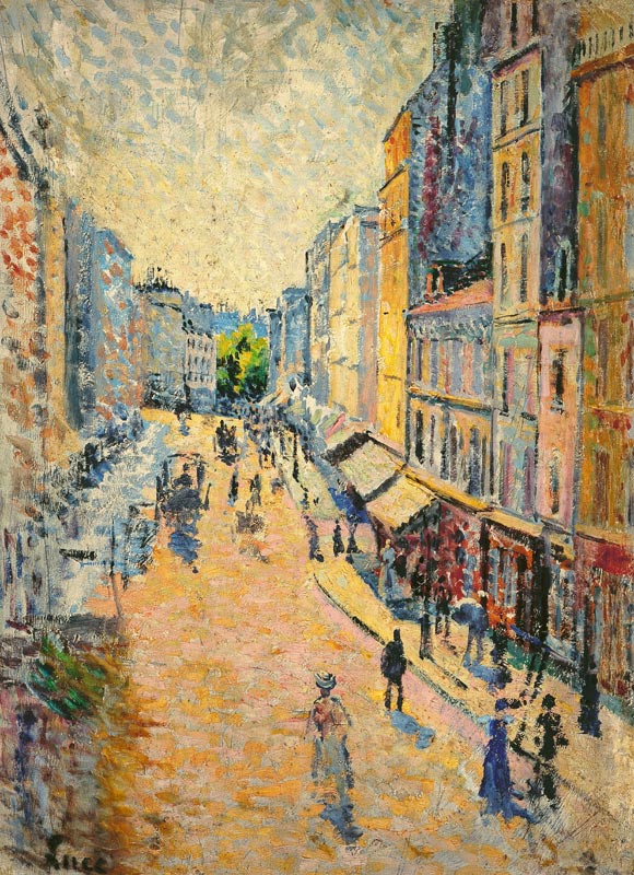 The Rue of the Abbesses. a Maximilien Luce