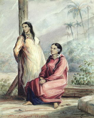 Two Tahitian Women, c.1841-48 (w/c on paper) a Maximilien Radiguet