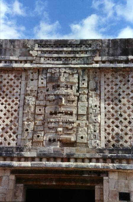 Carving detail from the East Building of the Nunnery Quadrangle, Late Classic Maya a Mayan