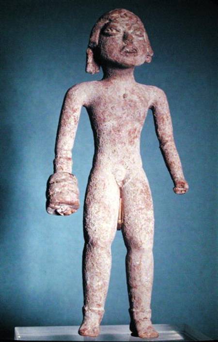 Figurine of a tlachtli player with a gauntlet on his right hand, from Mexico, Pre-Classic Period a Mayan