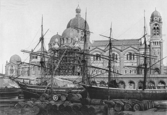 Cathedral Sainte-Marie-Majeure, known as ''Nouvelle Major'', in Marseilles, before 1893 (b/w photo)  a Mederic Mieusement