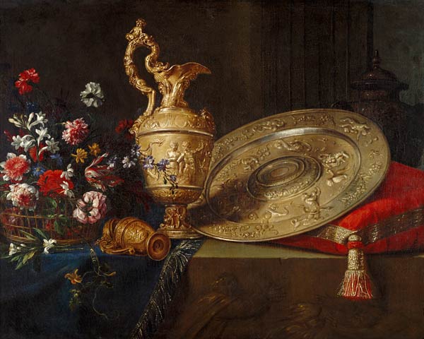 Still Life with a Gilded Ewer a Meiffren Conte