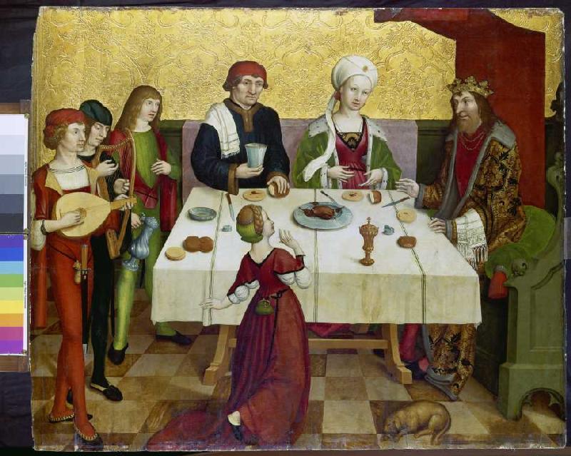The banquet of the Herodes. a Meister (Berner 'mit der Nelke')